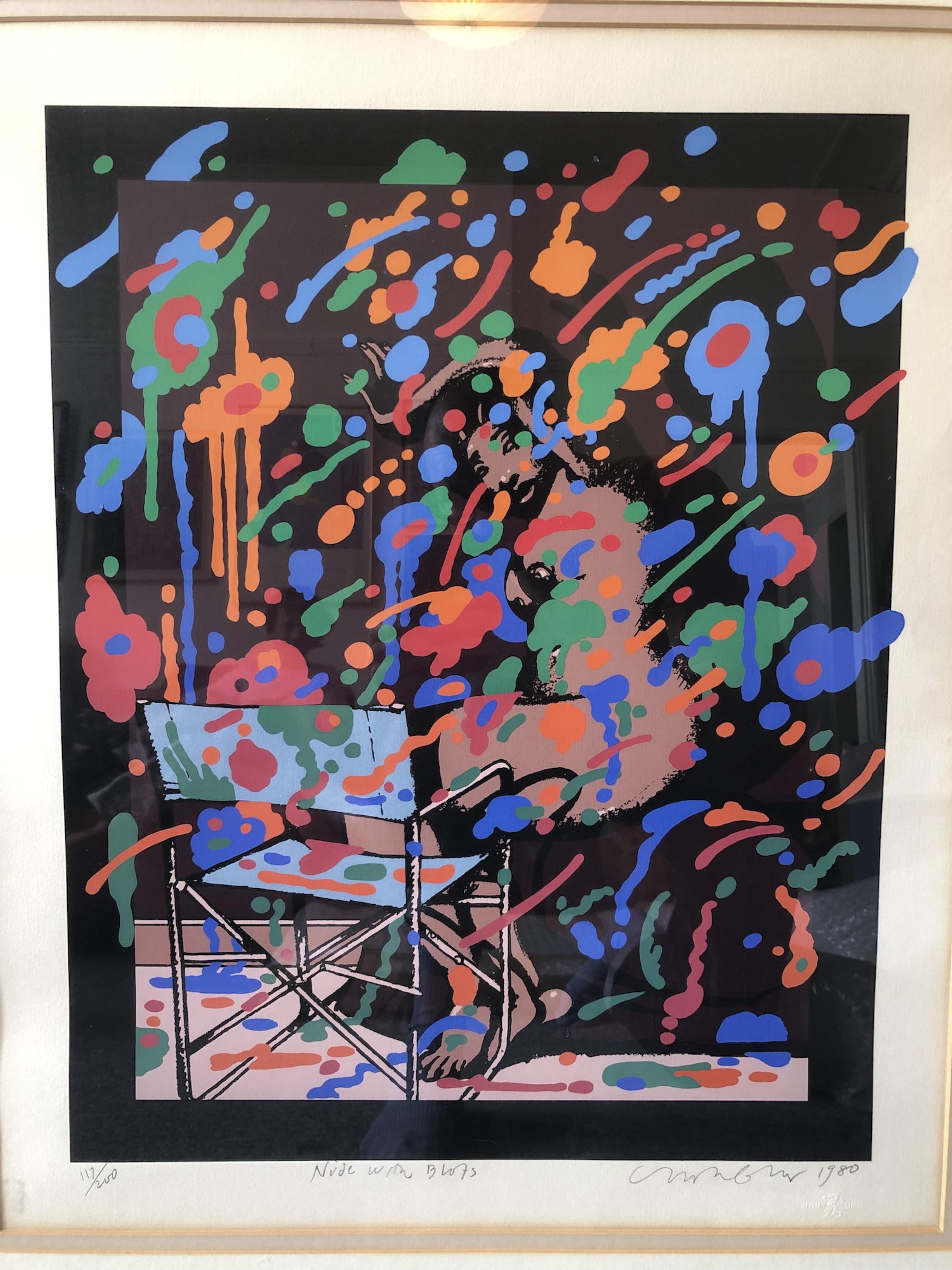 Milton Glaser (1929-2020), colour screenprint, ‘Nude with blots’, signed in pencil and dated 1980, limited edition 117/200, 63 x 50cm. Condition - good, minor fading